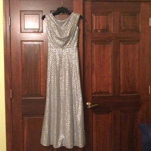 Silver Sequin Floor Length Dress‼️Final Price